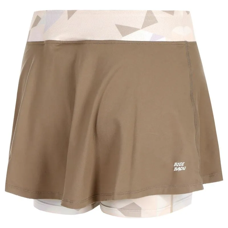 Falda Bidi Badu Paris Estampado Ondulado Marron Bege Júnior