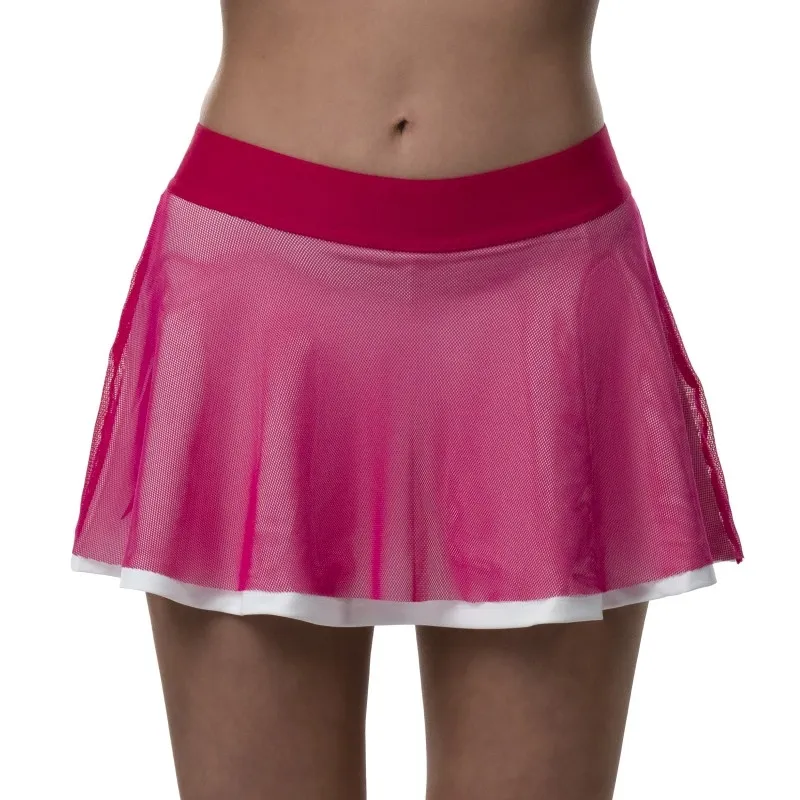 Falda Drop Shot Azalea Rosa Blanco