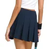Falda Wilson Clássico Plissado Azul Marino