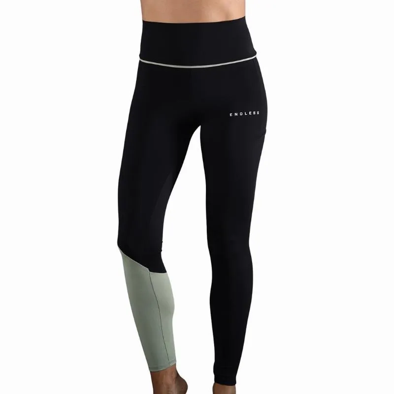 Mallas Endless Vanity Pocket Negro Verde Claro