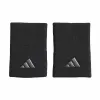 Muñequeras Adidas Largas Negro Plata 2 Unidades
