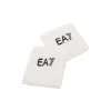 Armani EA7 Tennis Pro White Black Wristbands 2 Units