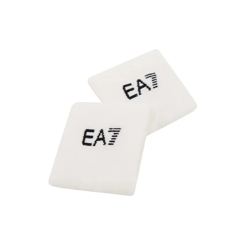 Armani EA7 Tennis Pro White Black Wristbands 2 Units