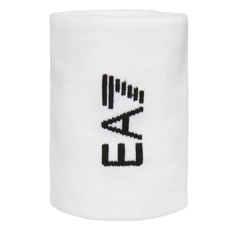 Muñequeras Armani EA7 Tennis Pro Largas Blanco Negro 2 Unidades