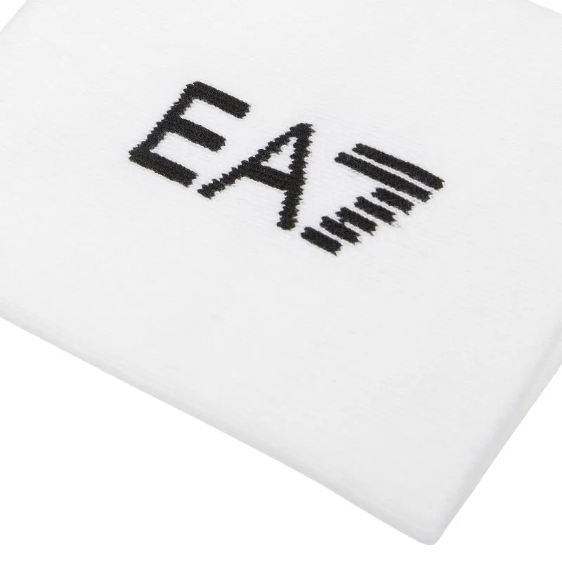 Muñequeras Armani EA7 Tennis Pro Largas Blanco Negro 2 Unidades