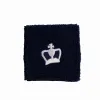 Black Crown Short Navy Blue White Wristbands 2 Units