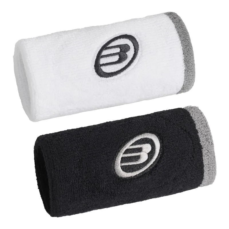 Muñequeras Bullpadel BPMU265 I Blanco Negro 2 Unidades