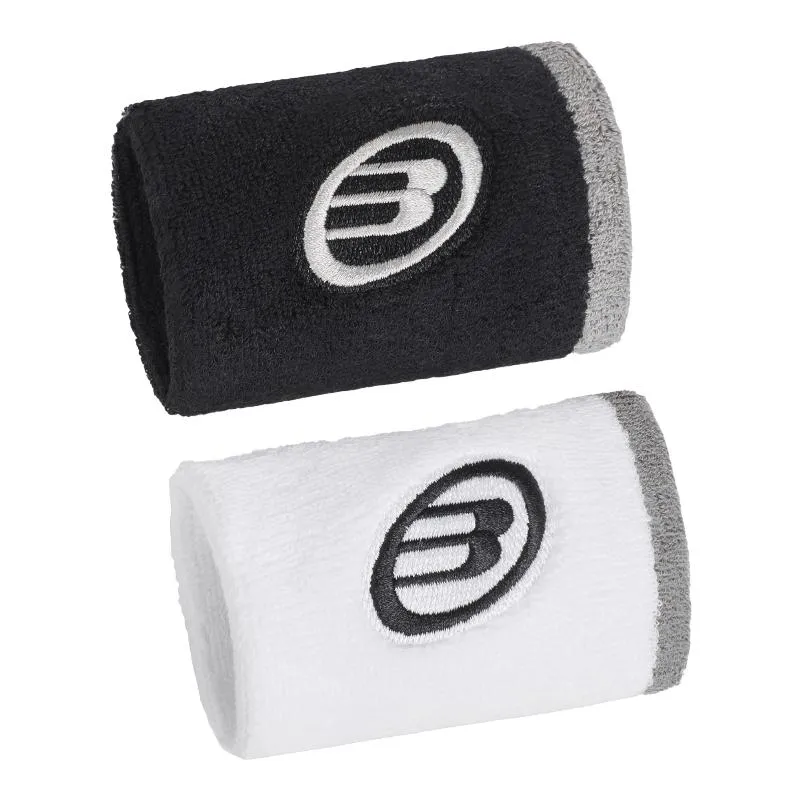 Muñequeras Bullpadel BPMU266 I Blanco Negro 2 Unidades