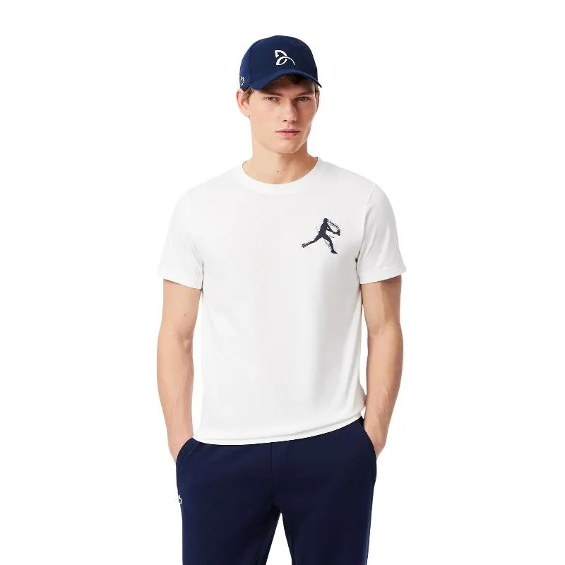 Pack Camiseta Lacoste Novak Djokovic Branca e Boné Azul Marinho