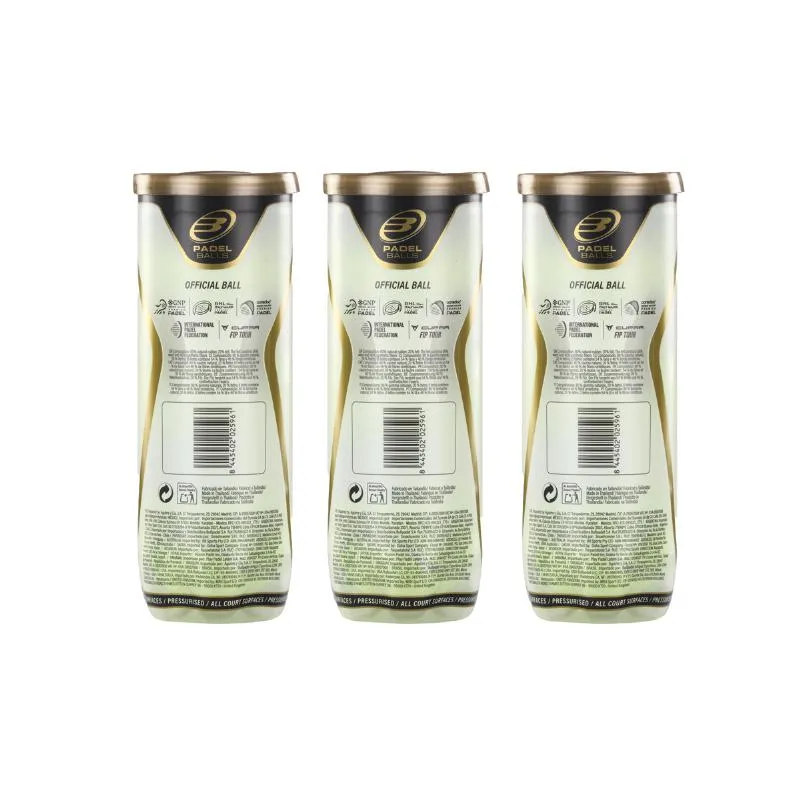 Pack of 3 Bottles of Bullpadel Balls FIP Next