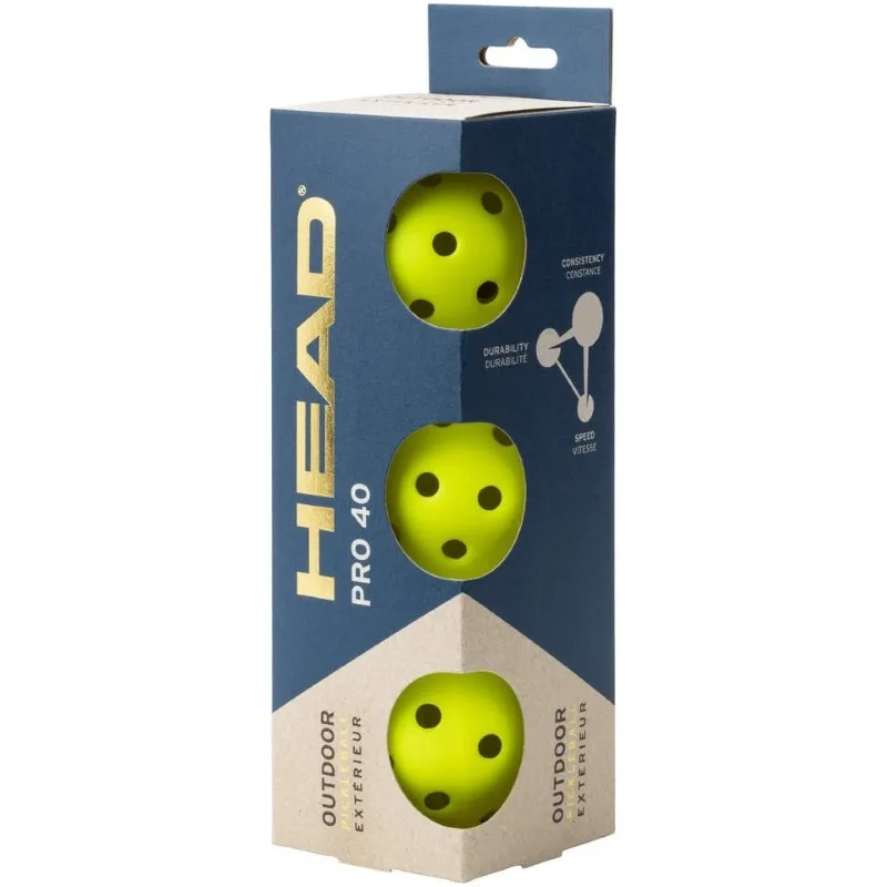 Cabeça de Pickleball Pelotas Pro 40 Ao Ar Livre 3 Unidades