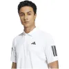 Polo Adidas Club 3 Stripes Branco Preto