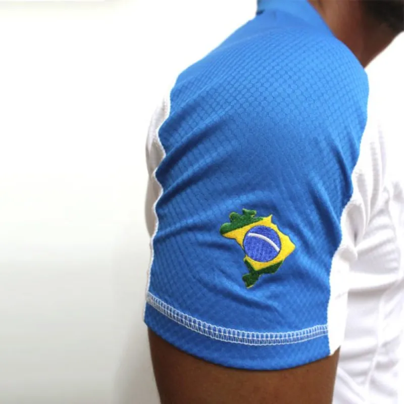 Polo Brasil Fabio Azul Branco