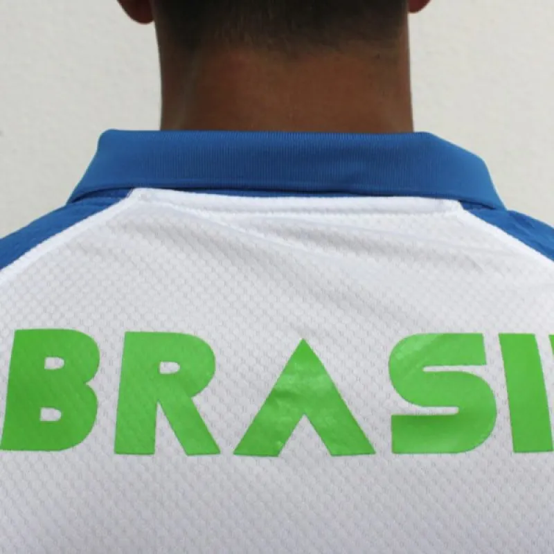 Polo Brasil Fabio Azul Branco