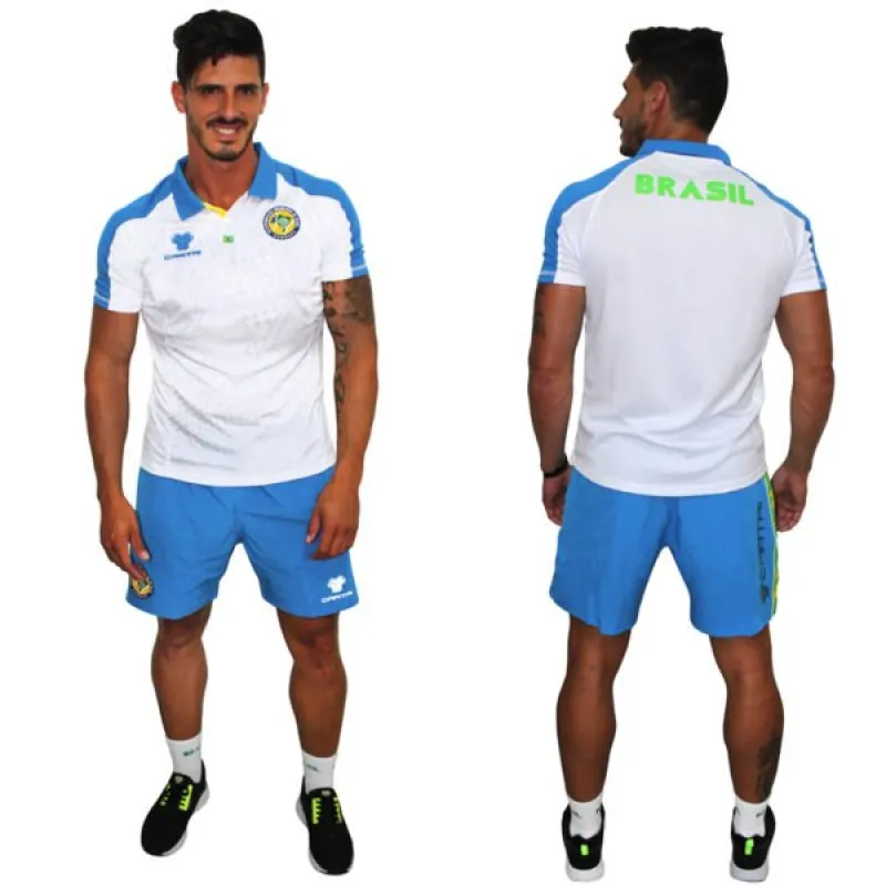 Polo Brasil Fabio Azul Branco