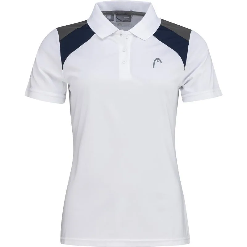 Camisa Polo Head Club 22 Branca Azul Marinho Feminina