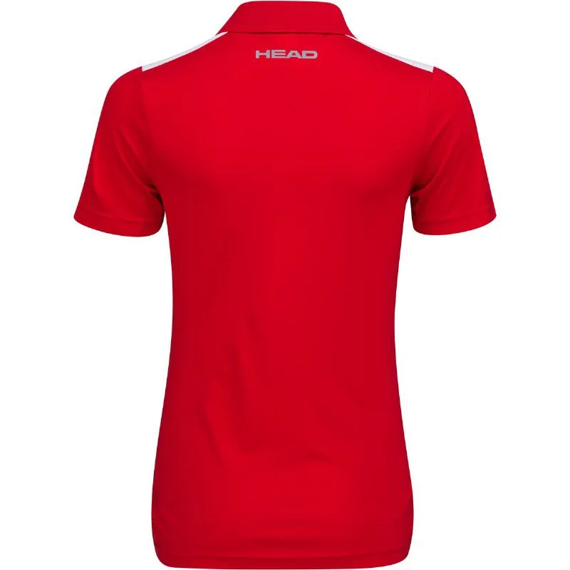 Camisa Polo Head Club 22 Branco Vermelho Feminino