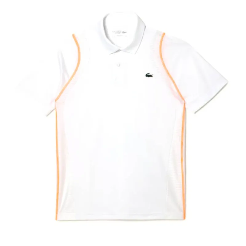 Lacoste T-Shirt Polo Poliéster Reciclado Branco Laranja