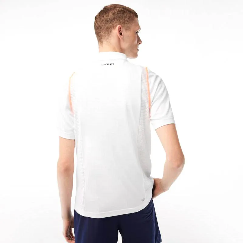 Lacoste T-Shirt Polo Poliéster Reciclado Branco Laranja