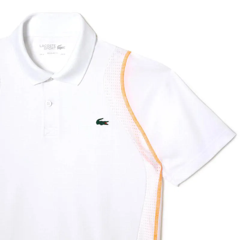 Lacoste T-Shirt Polo Poliéster Reciclado Branco Laranja