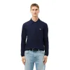 Polo Manga Larga Lacoste Regular Fit Algodon Azul Marino