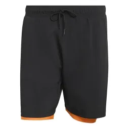 Short Adidas Club 2 En 1 Negro Naranja