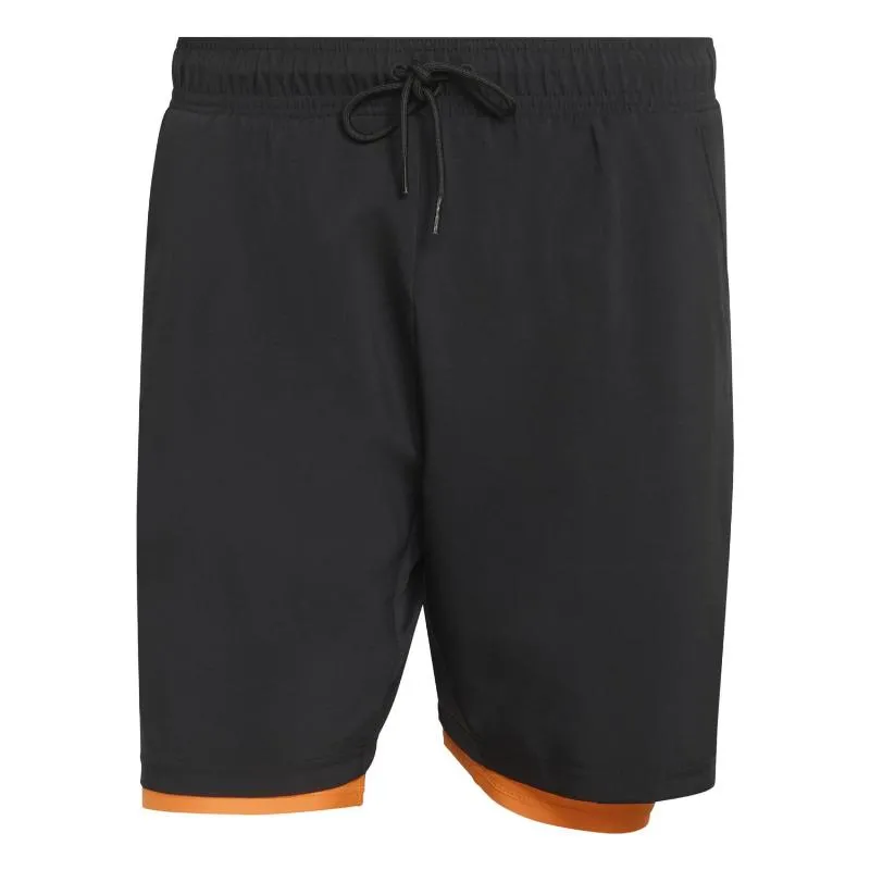 Short Adidas Club 2 En 1 Negro Naranja