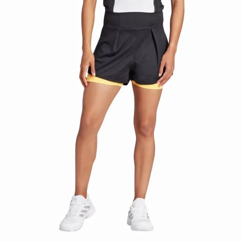 Shorts Adidas Match Pro Negro Amarillo Mujer