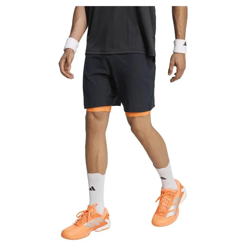 Conjunto Curto Adidas Negro Naranja