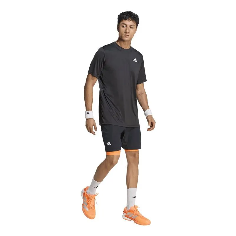 Conjunto Curto Adidas Negro Naranja