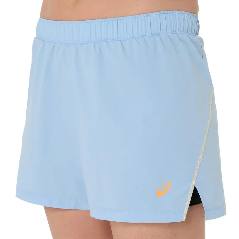 Short Asics Padel Court 2In1 Azul Stone Negro Mujer