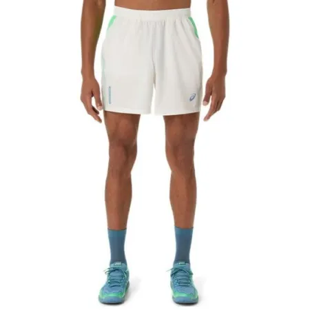 Short Asics Padel Court 7IN Blanco Crema Verde