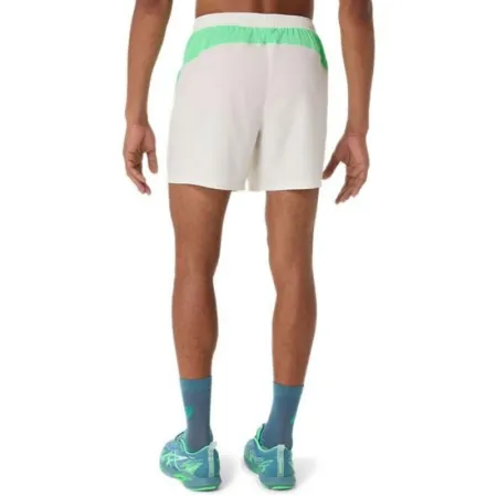 Short Asics Padel Court 7IN Blanco Crema Verde