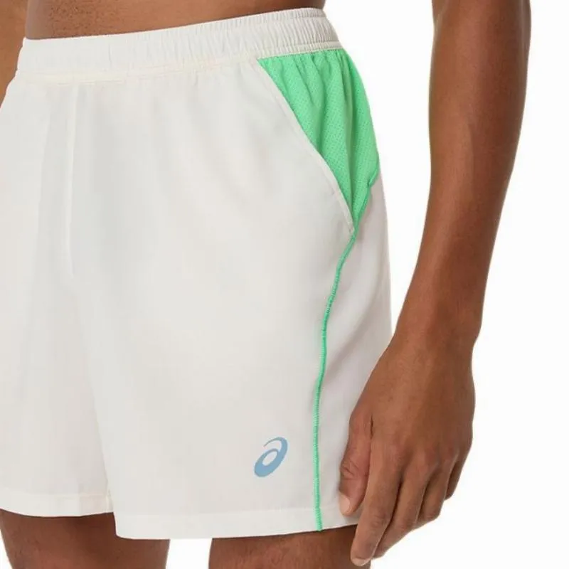 Short Asics Padel Court 7IN Blanco Crema Verde