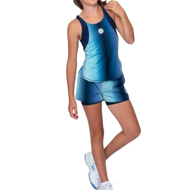 Short Bidi Badu Spectrum 2 em 1 Impresso Azul Oscuro Aqua Junior
