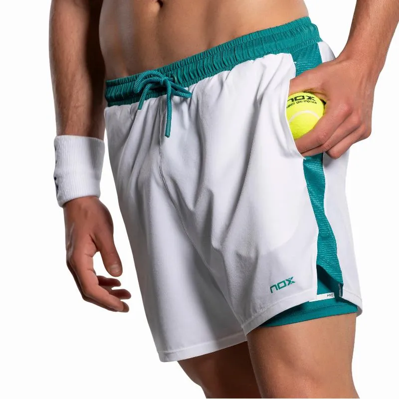 Short Nox Pro Blanco Verde Ivy