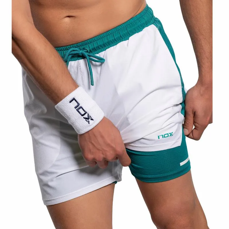 Short Nox Pro Blanco Verde Ivy