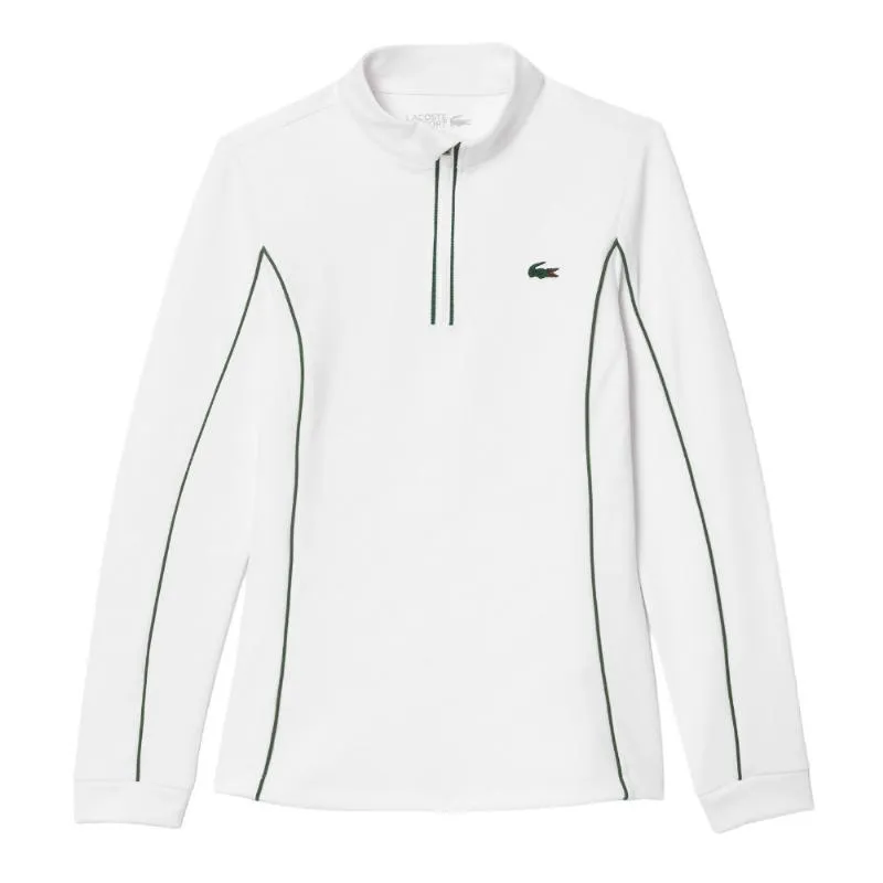 Moletom Lacoste Ultra Dry Branco Verde Feminino
