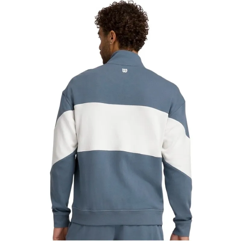Moletom Wilson Parkside com Meio Zíper Teal Cinza