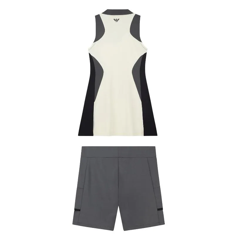 Vestido Armani EA7 Ventus 7 Tennis Pro Regular Negro Crema