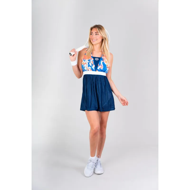 Vestido Bidi Badu Kaja Azul Escuro Vermelho Neon