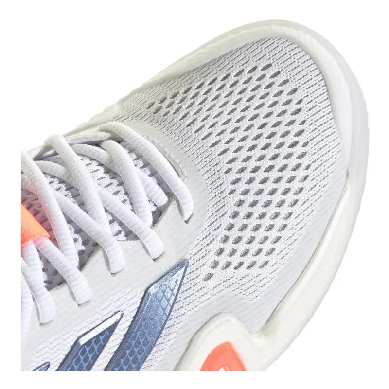 Tênis femininos Adidas Barricade 14 Branco, Azul Laranja