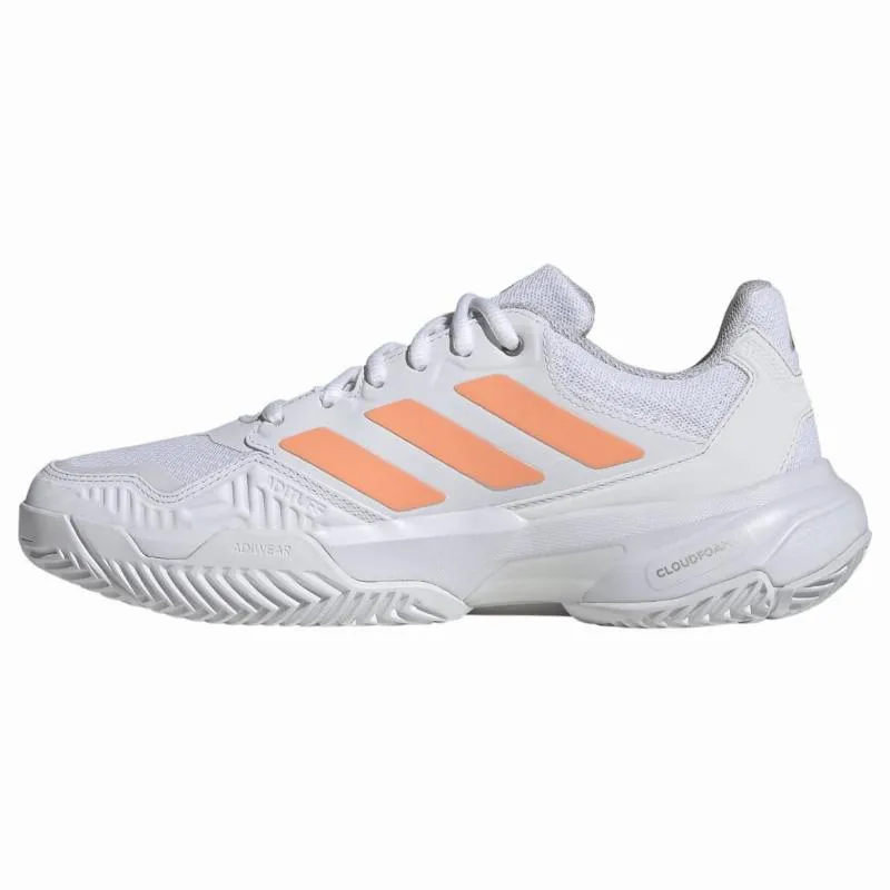 Tênis Femininos Adidas CourtJam Control 3 Branco Laranja