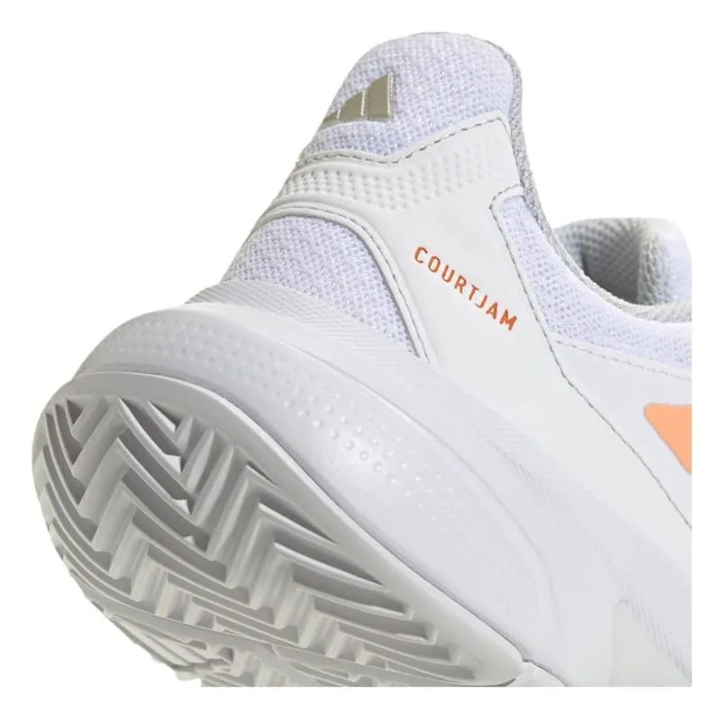 Tênis Femininos Adidas CourtJam Control 3 Branco Laranja