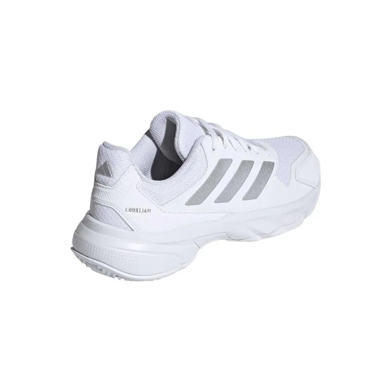 Tênis femininos Adidas CourtJam Control 3 Prata Branca