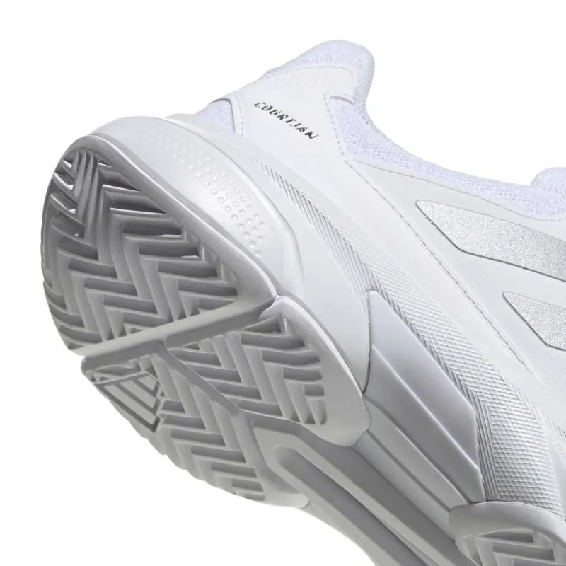 Tênis femininos Adidas CourtJam Control 3 Prata Branca