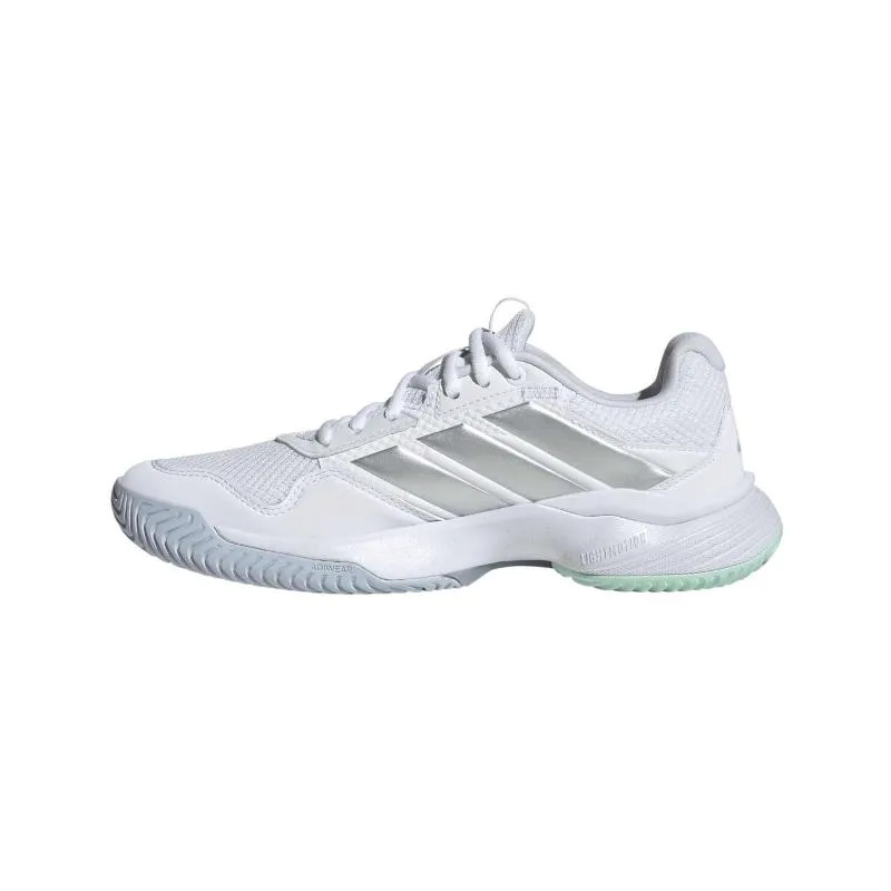 Tênis femininos Adidas GameCourt 3 Branco Prateado