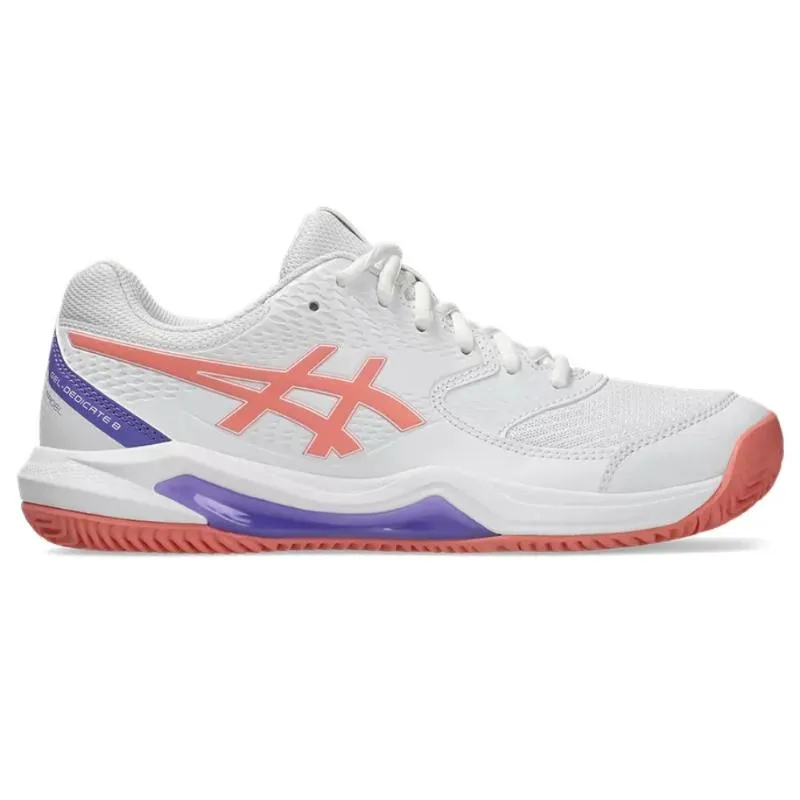 Tênis femininos Asics Gel Dedicate 8 Padel White Pink