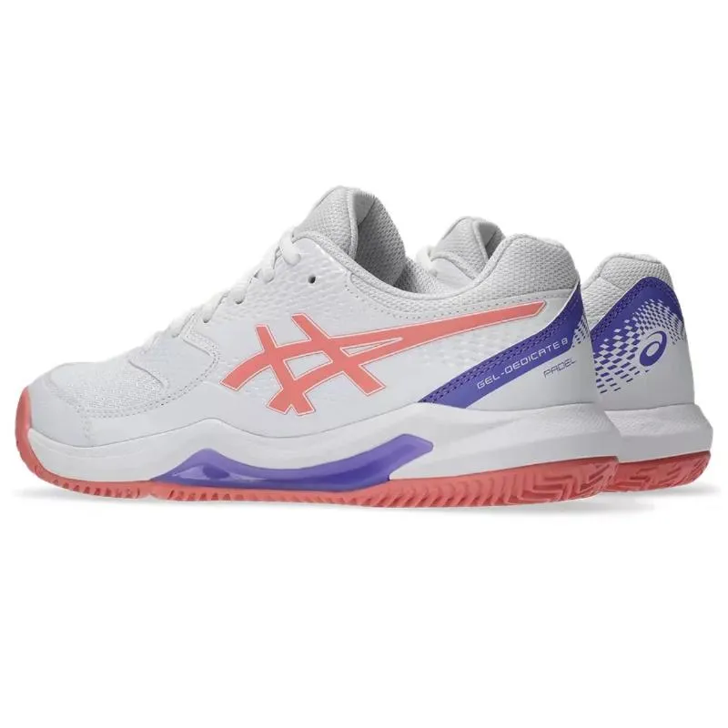 Tênis femininos Asics Gel Dedicate 8 Padel White Pink