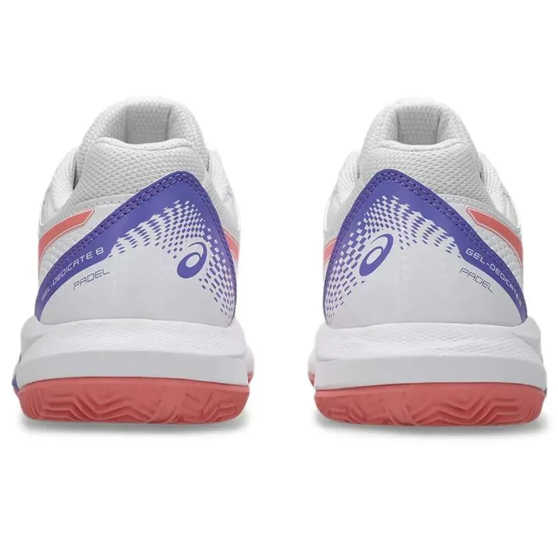 Tênis femininos Asics Gel Dedicate 8 Padel White Pink